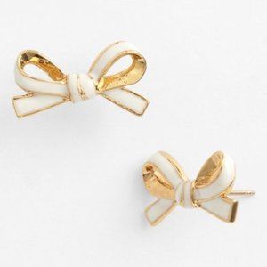 🧧Kate Spade Skinny Mini Bow Earrings - RARE White